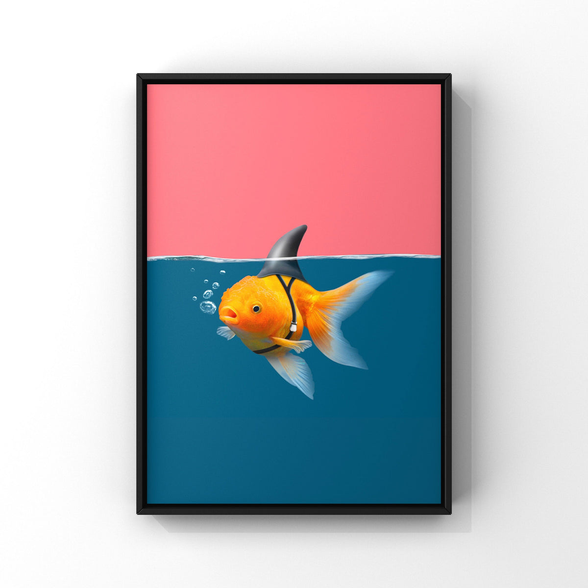 Goldfish Shark Print: Funny Bathroom Wall Art