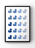 Load image into Gallery viewer, Cute bathroom , Bathroom ducks, Bathroom wall art, framed prints, , funny bathroom prints, bathroom art, home decor prints, bathroom poster