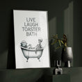 Load image into Gallery viewer, Funny Skeleton Bathroom Print: Dark Humor Skull Wall Art
