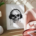 Load image into Gallery viewer, Gothic Skull Print | Black and White Skeleton Wall Art Skull Wall Decor, Goth Music Print