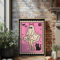 Load image into Gallery viewer, Ghost Wall Art Print - Quirky Stamp Poster - Cute cartoon Home Decor