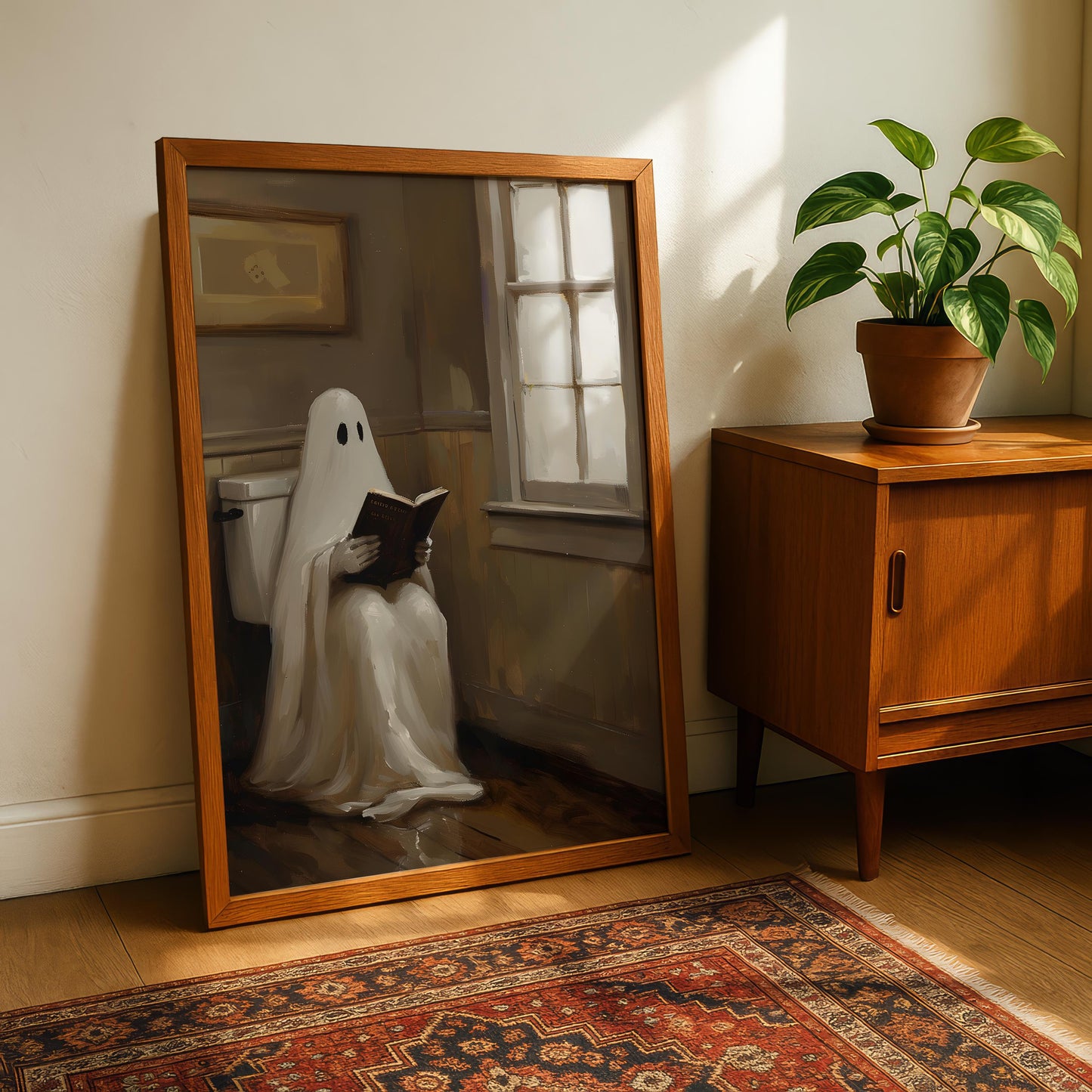Funny Ghost Bathroom Print - Spooky Wall Art - Alternative Posters - Toilet Wall Art - Funny Bathroom Prints
