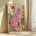 Load image into Gallery viewer, Tiger Art Print - Pink Tiger - Gallery Wall Poster - Floral Artwork