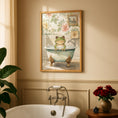 Load image into Gallery viewer, Funny Frog Bathroom Art Print - Cheeky Home Decor - Prints for bathroom - Shower Wall Art - Bathroom Wall Decor - cottagecore