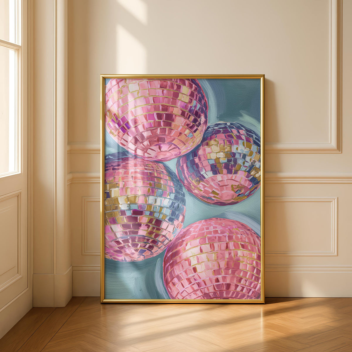 Disco Ball Print - Retro Prints - Funky Kitchen Wall Art - pink prints
