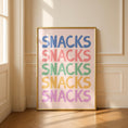 Load image into Gallery viewer, Colourful Kitchen Print | Snack Poster | Typography Art | Bright Kitchen Slogan Art | Fun Kitchen Decor