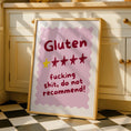 Load image into Gallery viewer, Funny Kitchen Wall Art Print - Gluten Free Quote - Celiac Decor - Sweary Quotes