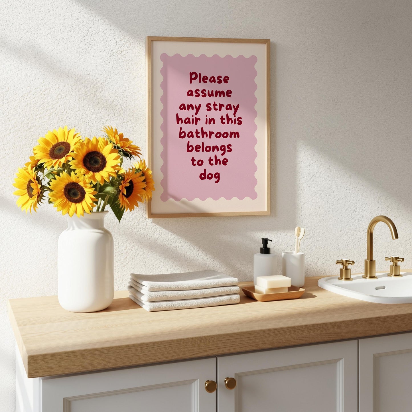 Funny Bathroom Print - Quirky Restroom Wall Art - Prints about dogs
