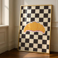 Load image into Gallery viewer, Croissant Kitchen Print - Cafe Breakfast Art -checker prints - emo decor