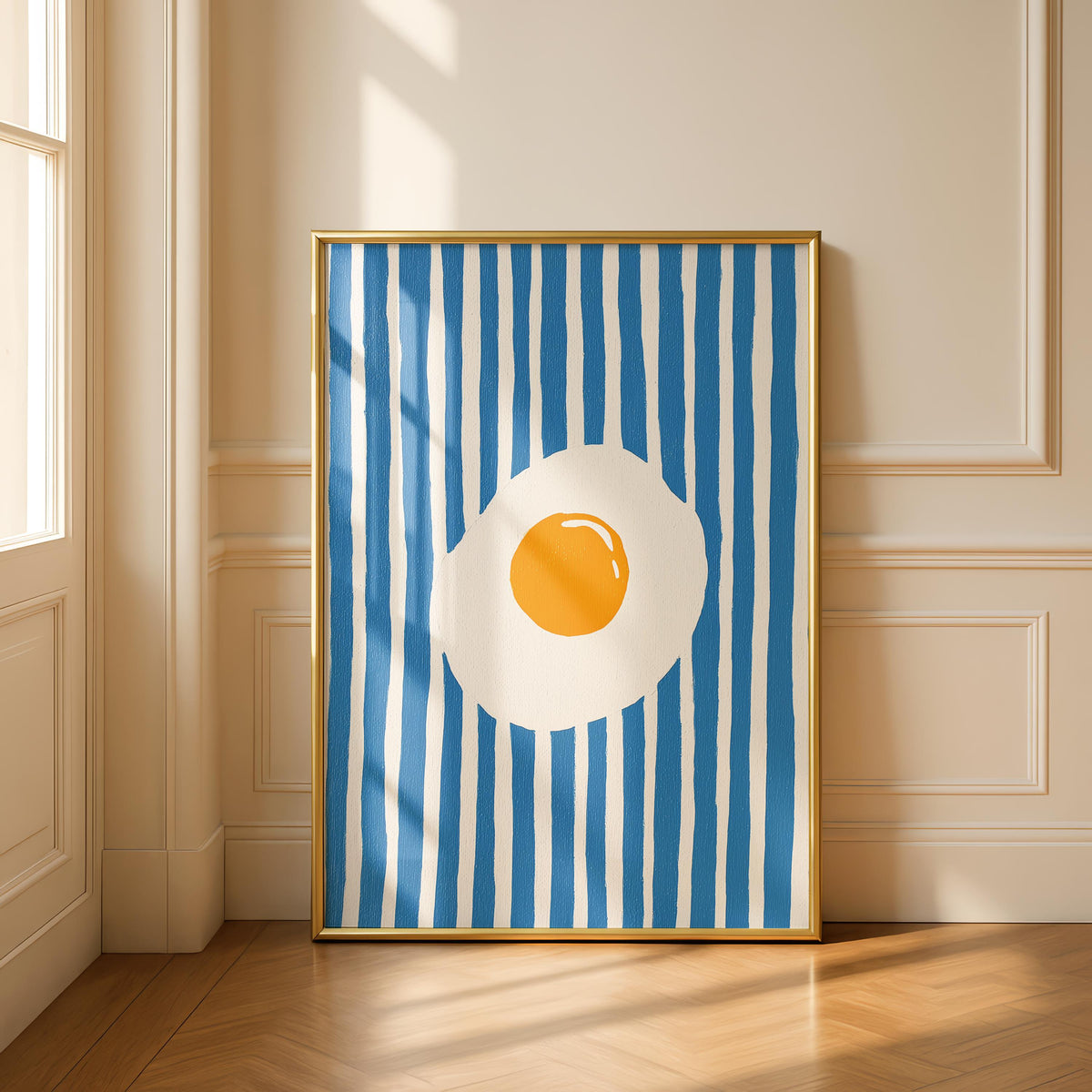 Egg Kitchen Print - Bright Foodie Wall Art - Kitchen Poster - Dining Decor - blue Kitchen