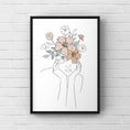 Load image into Gallery viewer, Line Art female floral