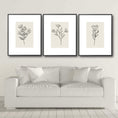 Load image into Gallery viewer, Set of 3 flower line art drawings