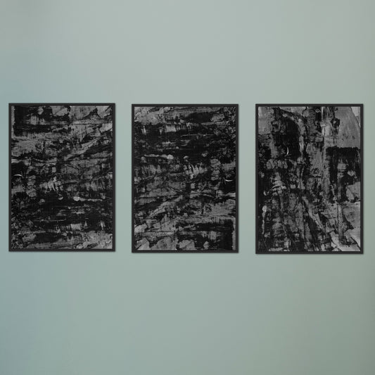 Set of 3 black acrylic prints