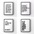 Load image into Gallery viewer, Music Lyrics Print Set | Gallery Wall Art Pack of 4 | Modern Home Decor | Hip Hop Print

