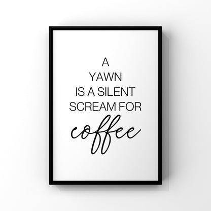 Funny Coffee Print: Kitchen Cafe Wall Art