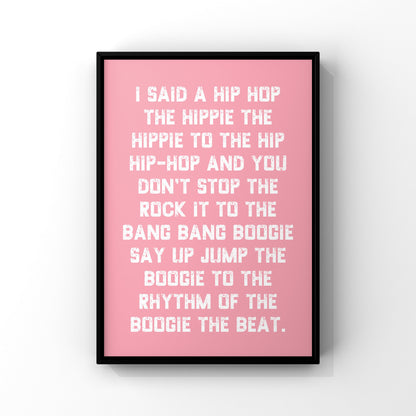 Rap Music Print, Hip Hop Lyrics Poster, Song Art, Bedroom Decor