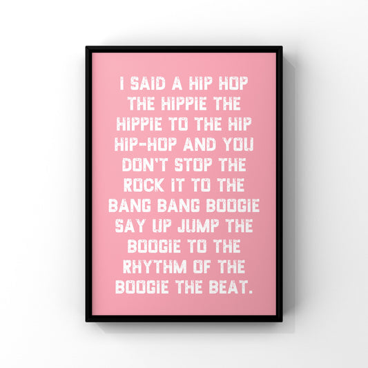 Rap Music Print, Hip Hop Lyrics Poster, Song Art, Bedroom Decor