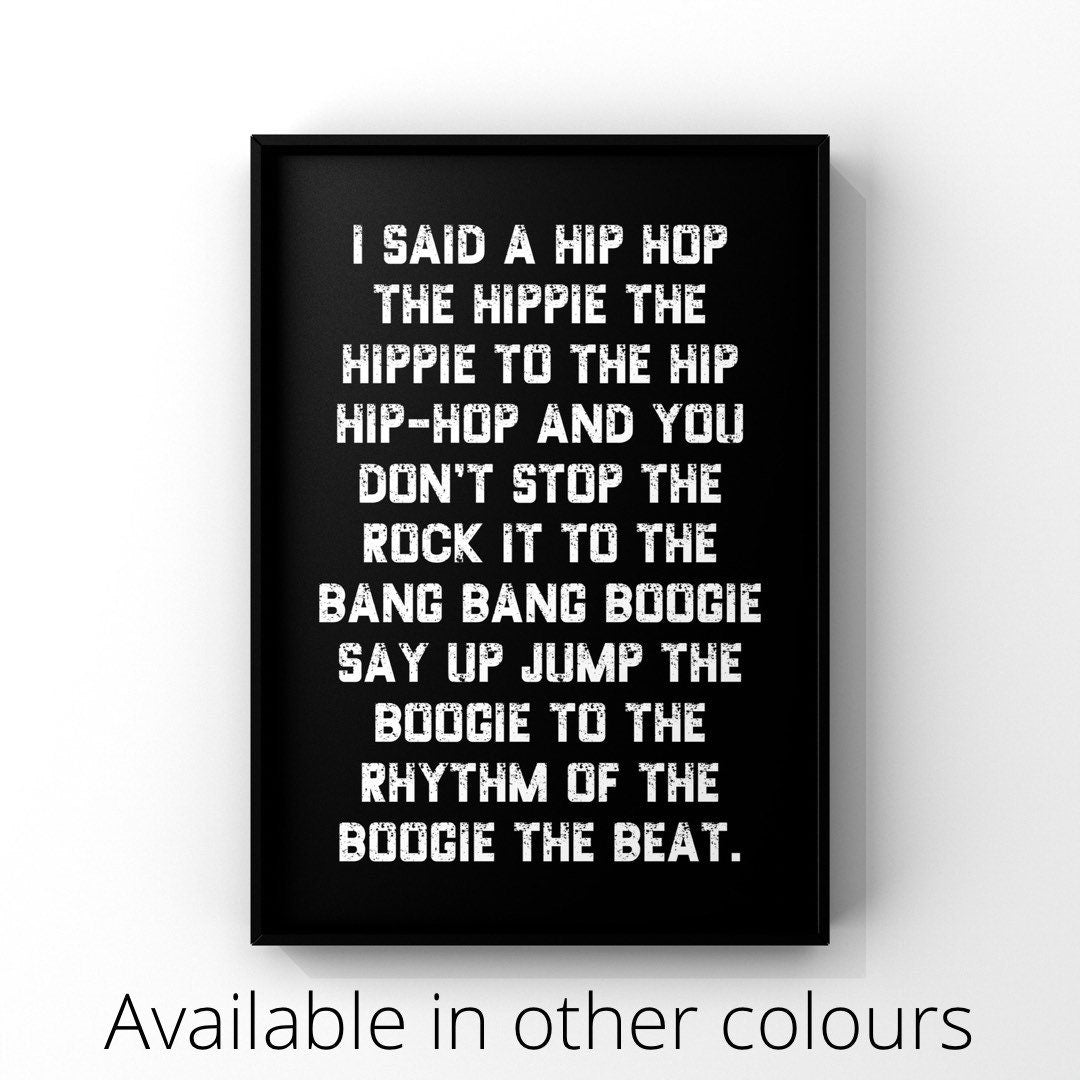 Rap Music Print, Hip Hop Lyrics Poster, Song Art, Bedroom Decor