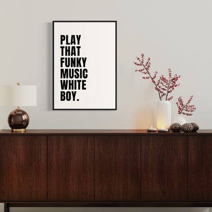 Funky Music Lyrics Print - Typography Wall Art - Rap Prints - Retro Posters
