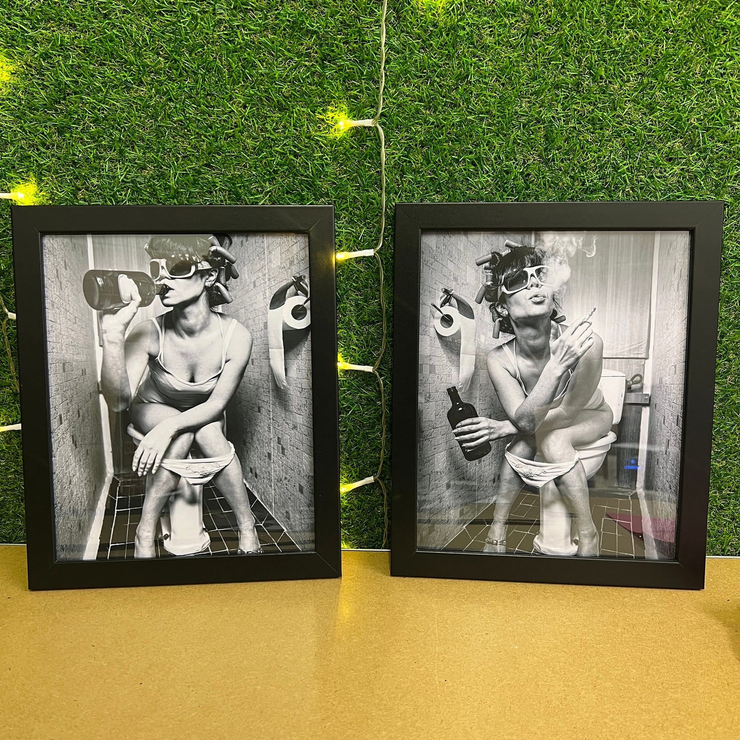 Funny Bathroom Print: Black and White Wall Art