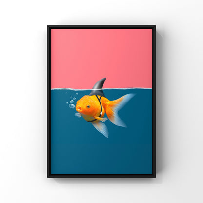 Goldfish Shark Print: Funny Bathroom Wall Art