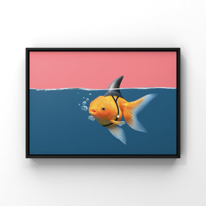 Goldfish Shark Print: Funny Bathroom Wall Art
