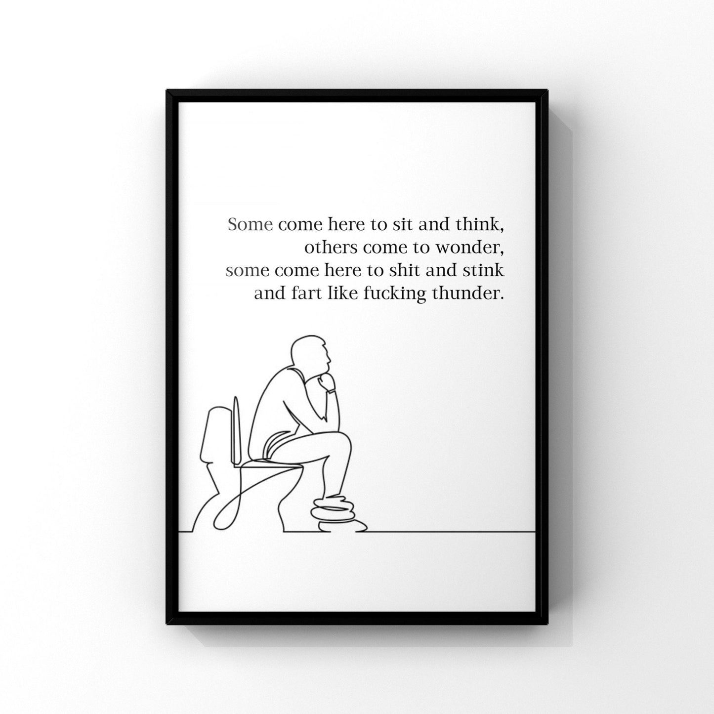 Funny Bathroom Swear Print: Toilet Humor Wall Art