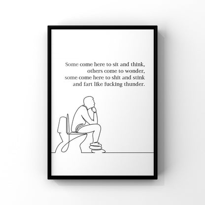 Funny Bathroom Swear Print: Toilet Humor Wall Art