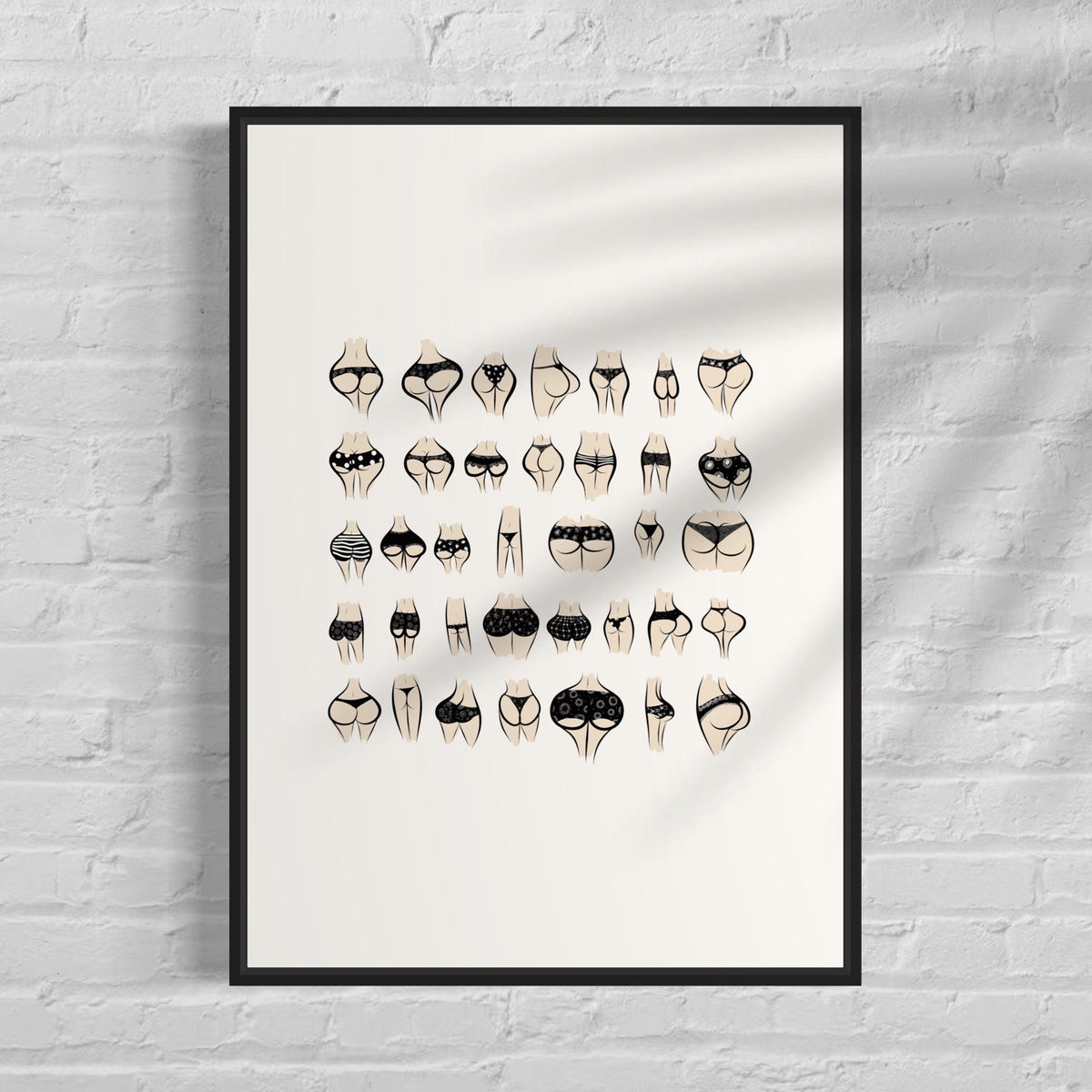 Funny Bum Print: Bathroom Wall Art Poster