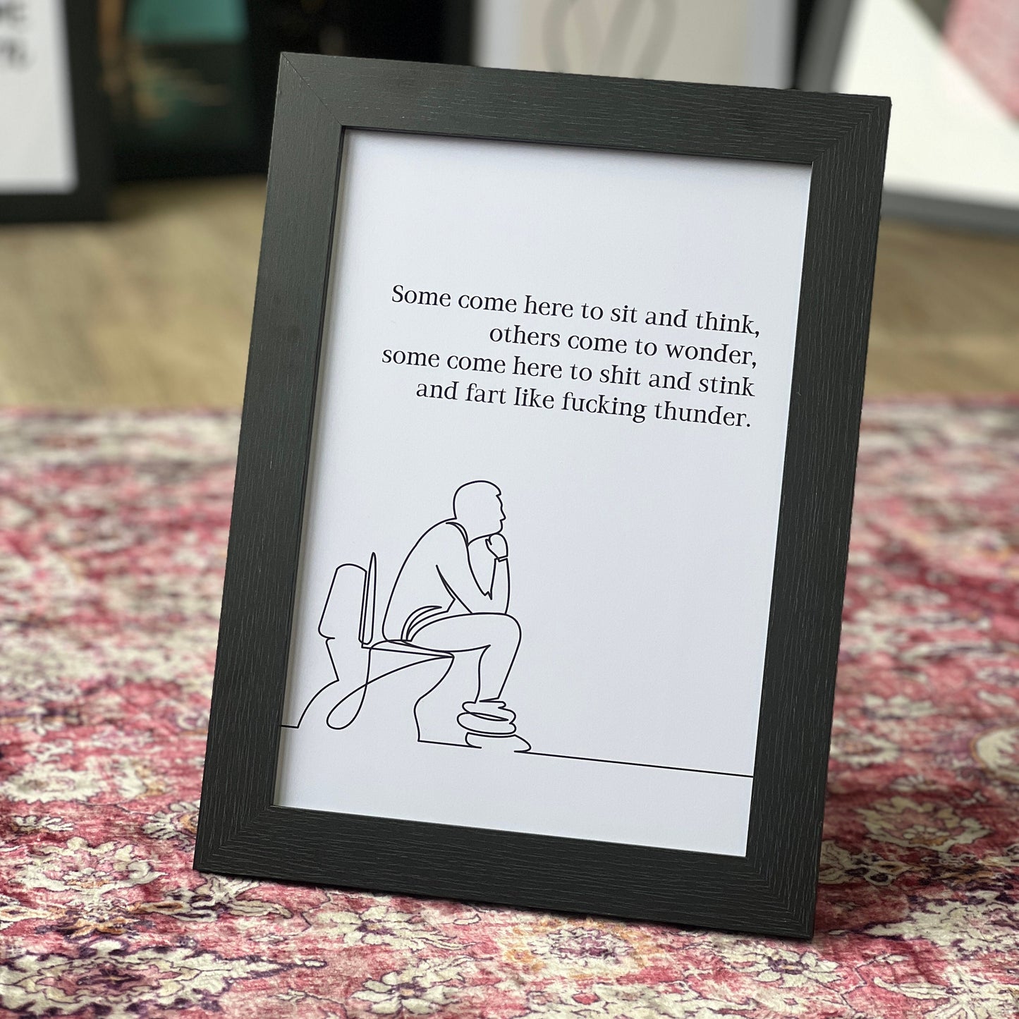 Funny Bathroom Swear Print: Toilet Humor Wall Art