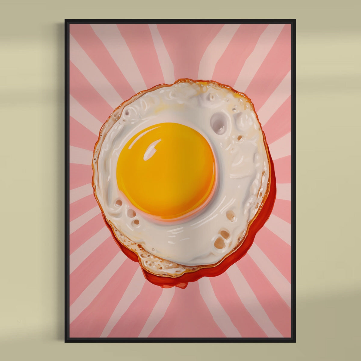 Fried Egg Kitchen Print: Bright Foodie Wall Art