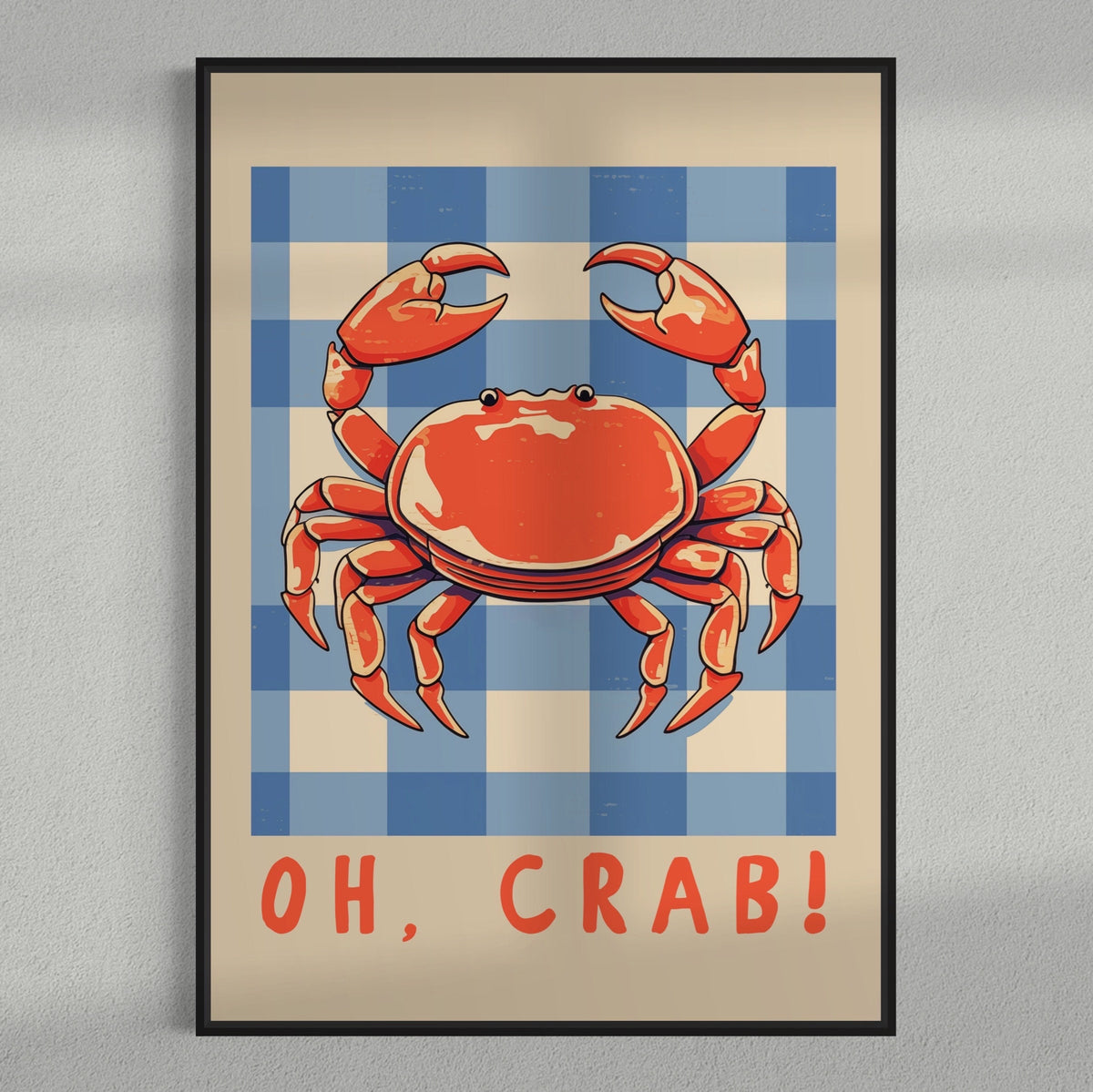 Crab Kitchen Print: Colorful Coastal Wall Art