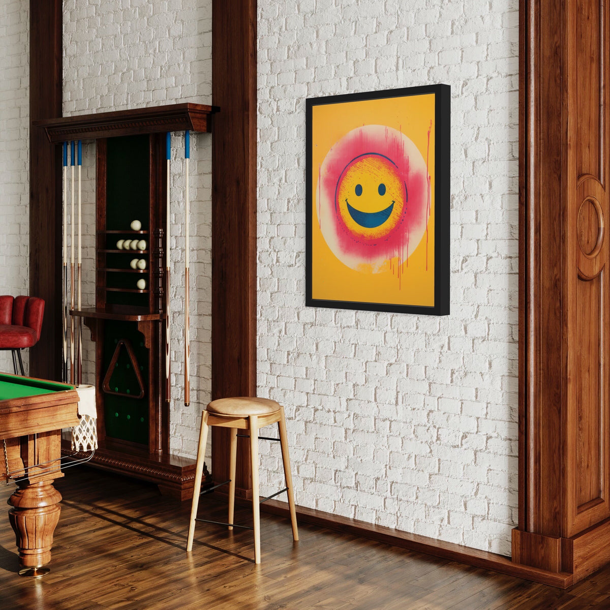 Smiley Face Print: Yellow Wall Art, Eclectic Gallery Poster