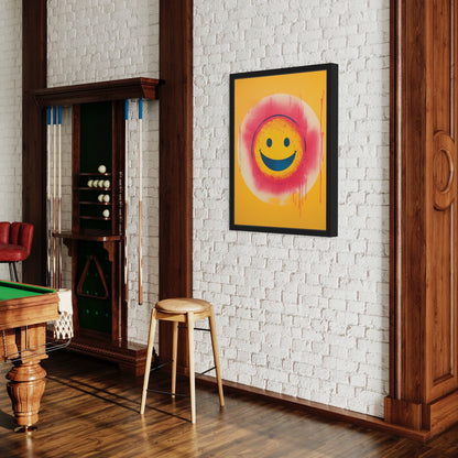 Smiley Face Print: Yellow Wall Art, Eclectic Gallery Poster