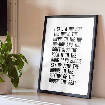 Gallery Wall Art | Rap music print | Lyrics Print | Music Poster | Hip Hop Decor | 90s prints
