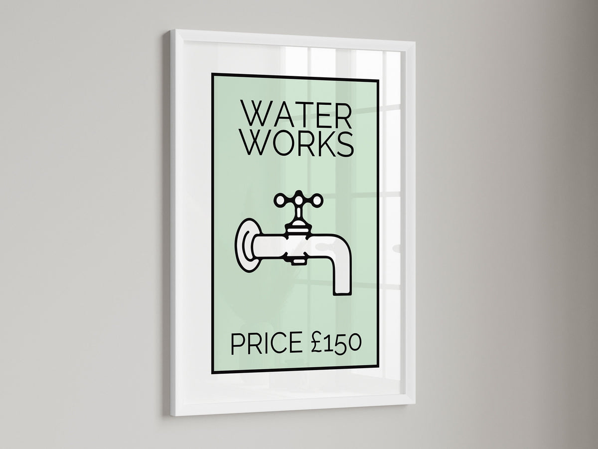 Waterworks Bathroom Print | Retro Toilet Art | Quirky Toilet Wall Decor | Funny Bathroom Decor