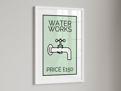 Waterworks Bathroom Print | Retro Toilet Art | Quirky Toilet Wall Decor | Funny Bathroom Decor