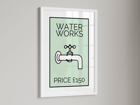 Waterworks Bathroom Print | Retro Toilet Art | Quirky Toilet Wall Decor | Funny Bathroom Decor