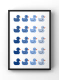 Load image into Gallery viewer, Cute bathroom , Bathroom ducks, Bathroom wall art, framed prints, , funny bathroom prints, bathroom art, home decor prints, bathroom poster
