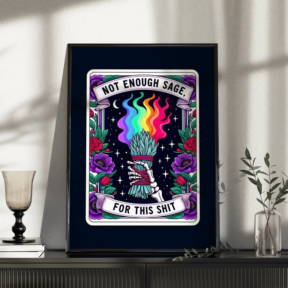 Skull Skeleton Art Print: Gothic Emo Decor