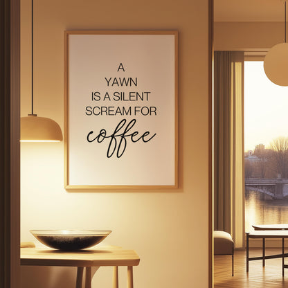 Funny Coffee Print: Kitchen Cafe Wall Art