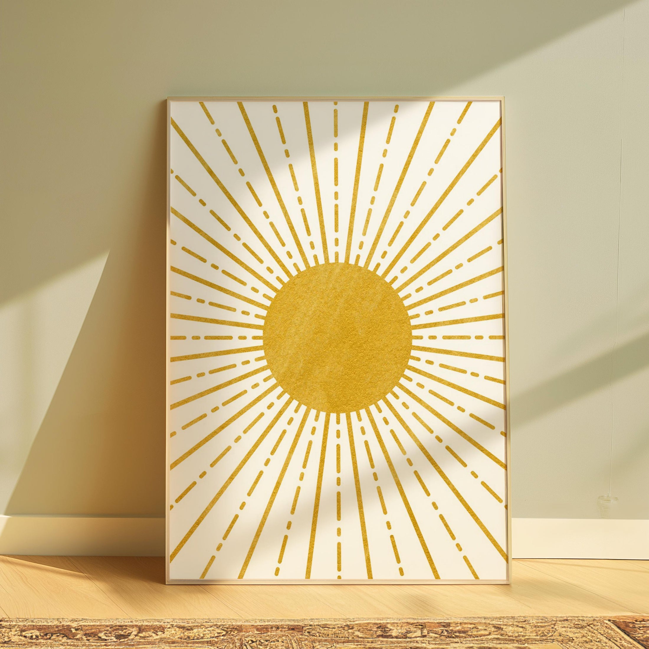 Boho Decor | Sun Print | Sunshine Wall Art | Yellow Wall Decor | Gallery Wall | Sunny Decor