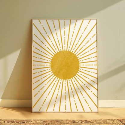 Boho Decor | Sun Print | Sunshine Wall Art | Yellow Wall Decor | Gallery Wall | Sunny Decor