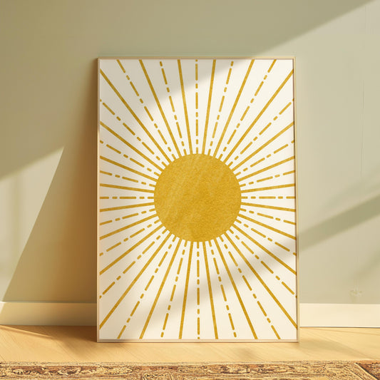 Boho Decor | Sun Print | Sunshine Wall Art | Yellow Wall Decor | Gallery Wall | Sunny Decor