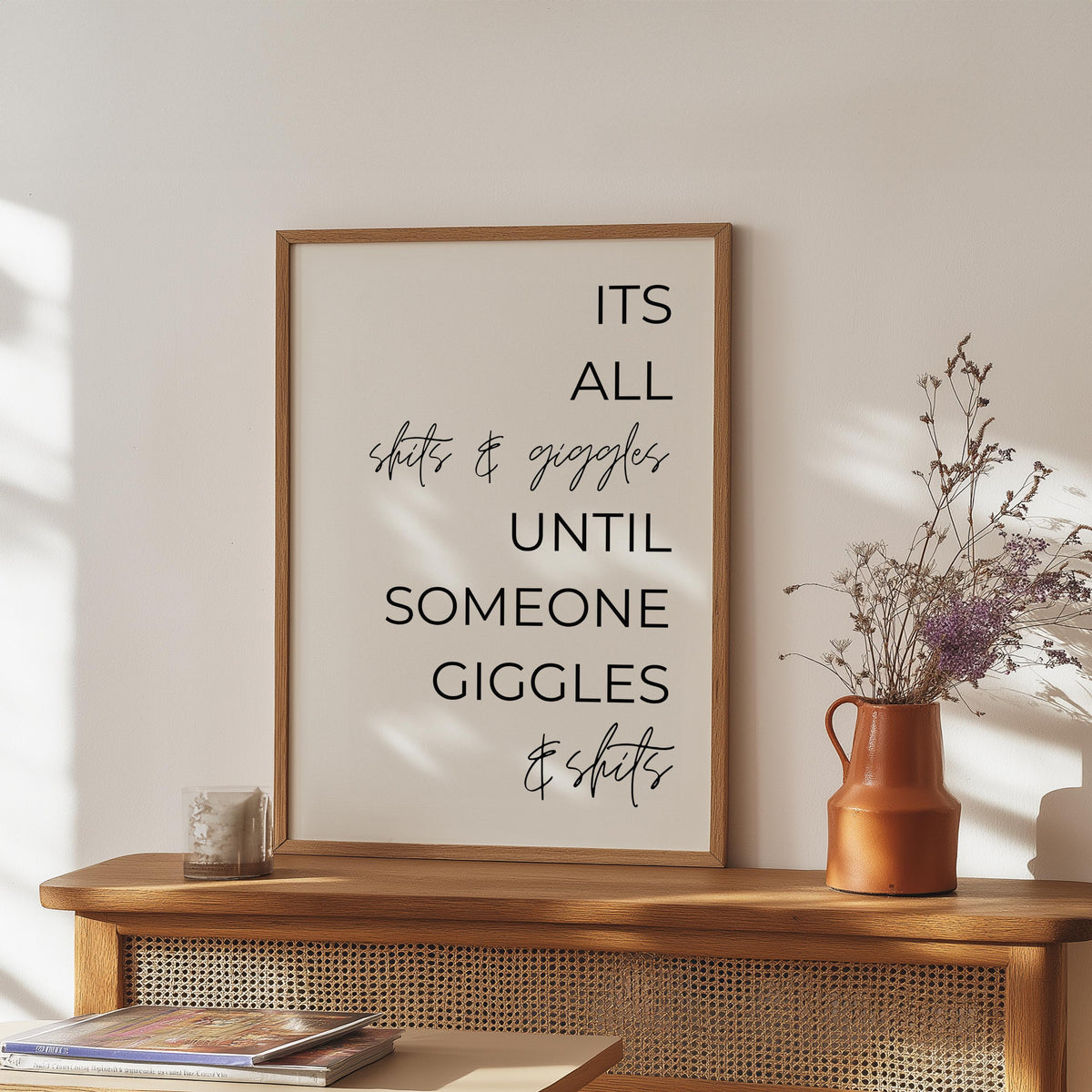 Shits and giggles | bathroom decor | toilet accessories | restroom prints