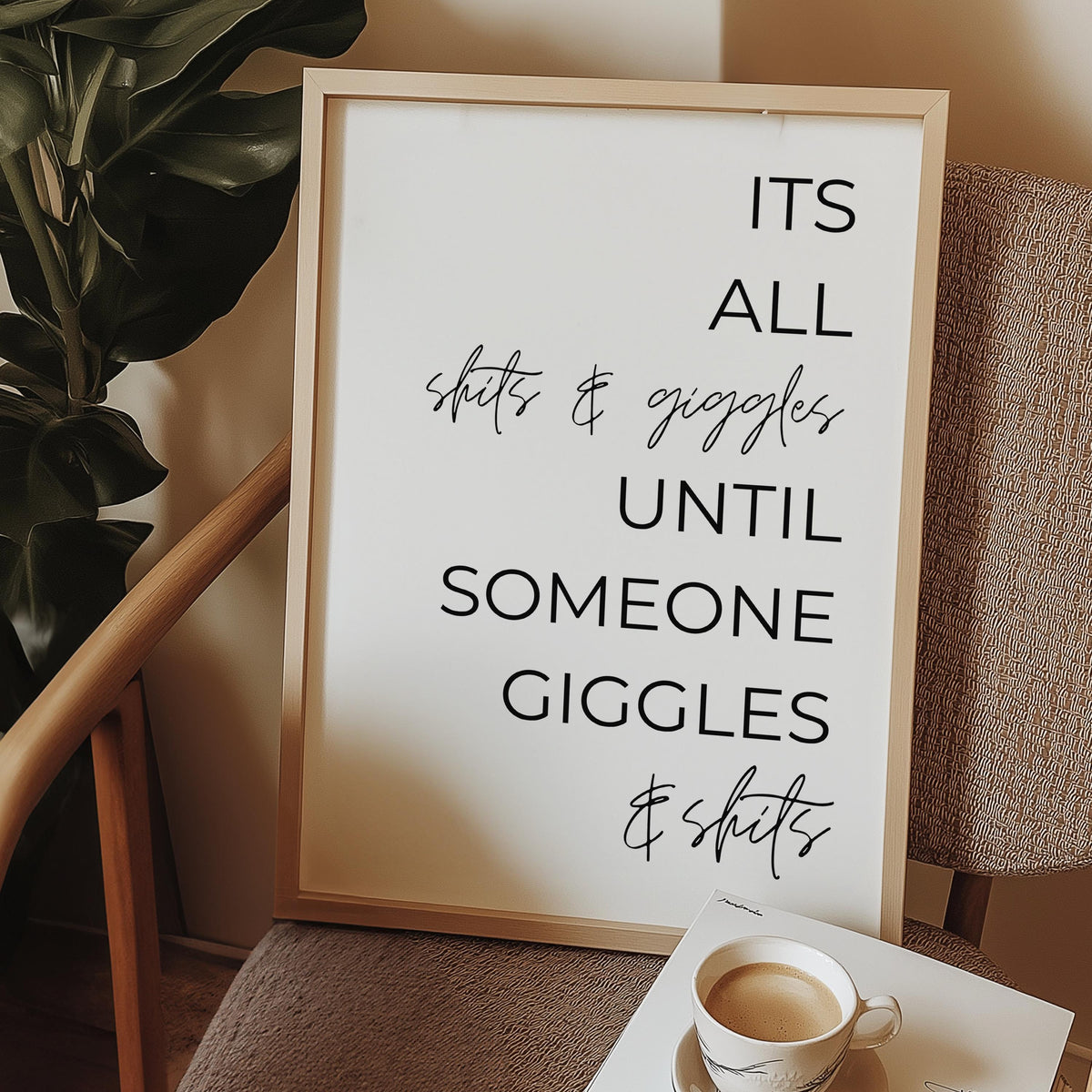 Shits and giggles | bathroom decor | toilet accessories | restroom prints