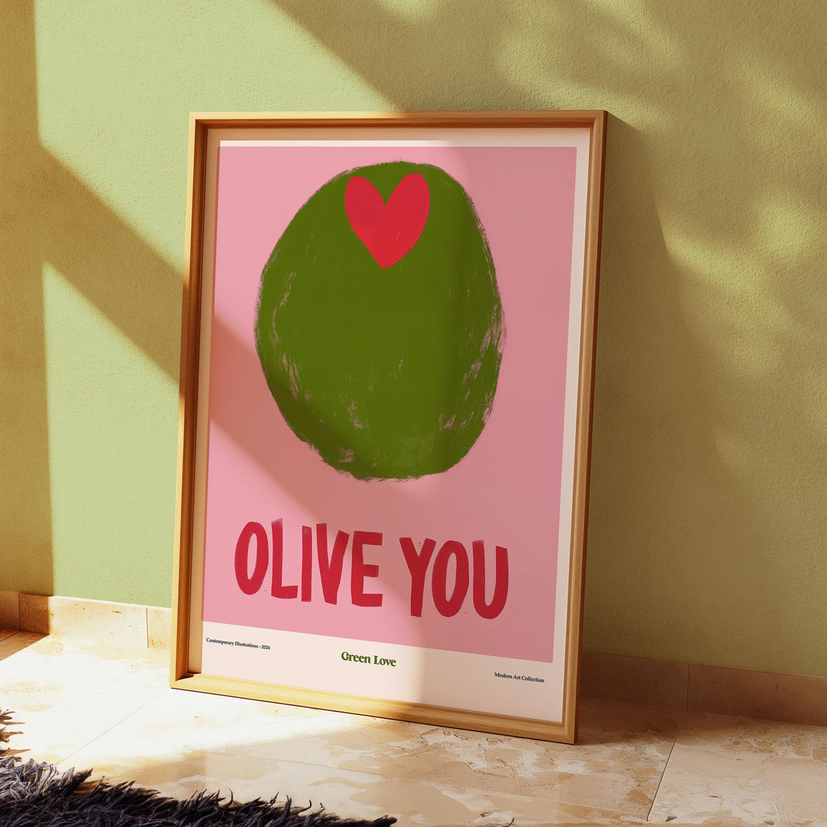 Olive You Kitchen Print: Fun Colorful Wall Art