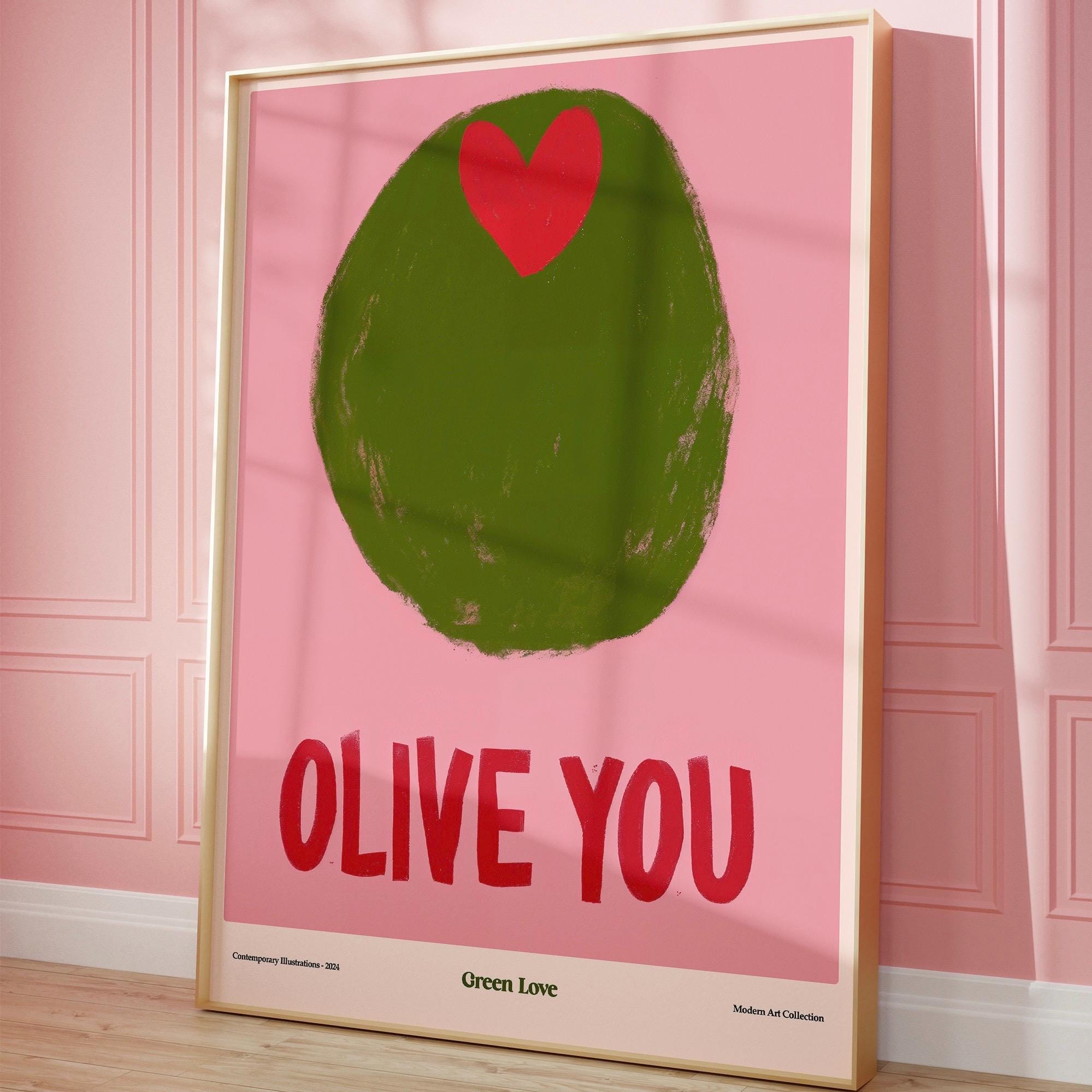 Olive You Kitchen Print: Fun Colorful Wall Art