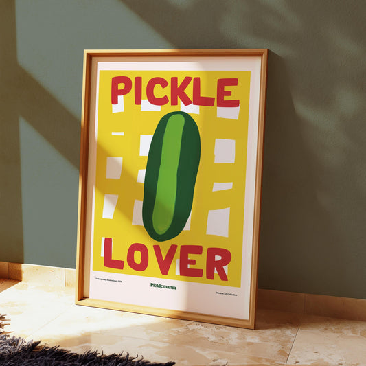 Pickle Lover Kitchen Print: Fun Colorful Wall Art