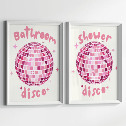 Shower Disco Print: Funny Bathroom Wall Art